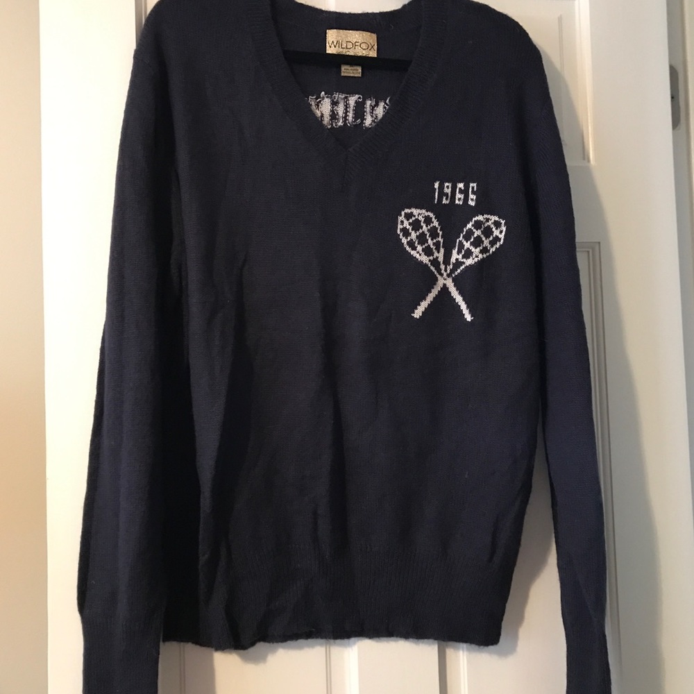 Wildfox oversized navy tennis sweater
